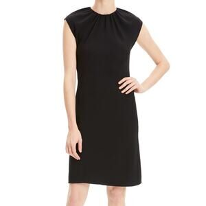 Theory Sheath Dress Black Round Crew Neck Cap Sleeve New